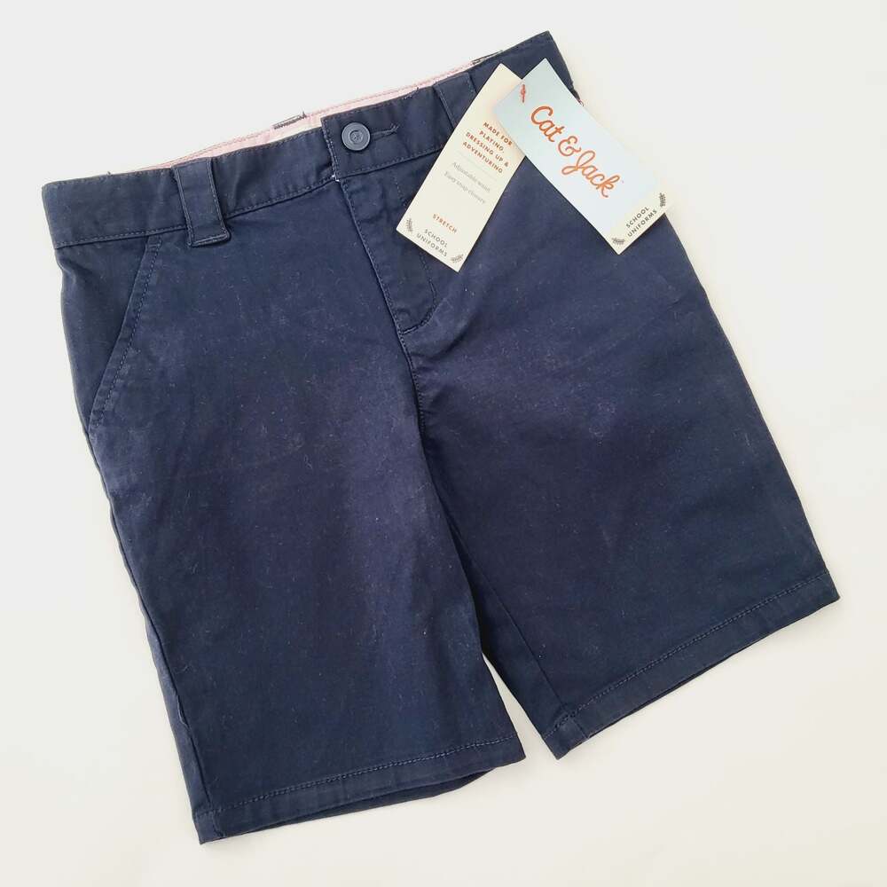 3/$25 New Cat & Jack navy flat front short size 6